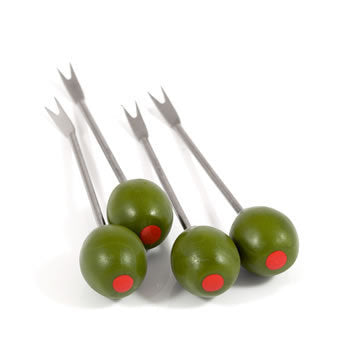 Olive Shaped Pickle / Hors d'Oeuvre Fork Set