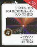 Statistics for Business and Economics with CD, 10th Ed